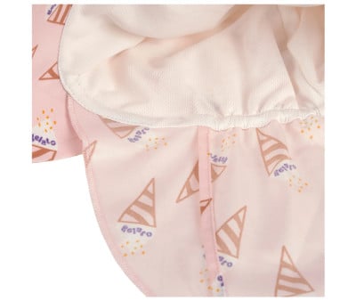 Chapeau de Plage Anti UV Flap Ice Cream Pale Pink