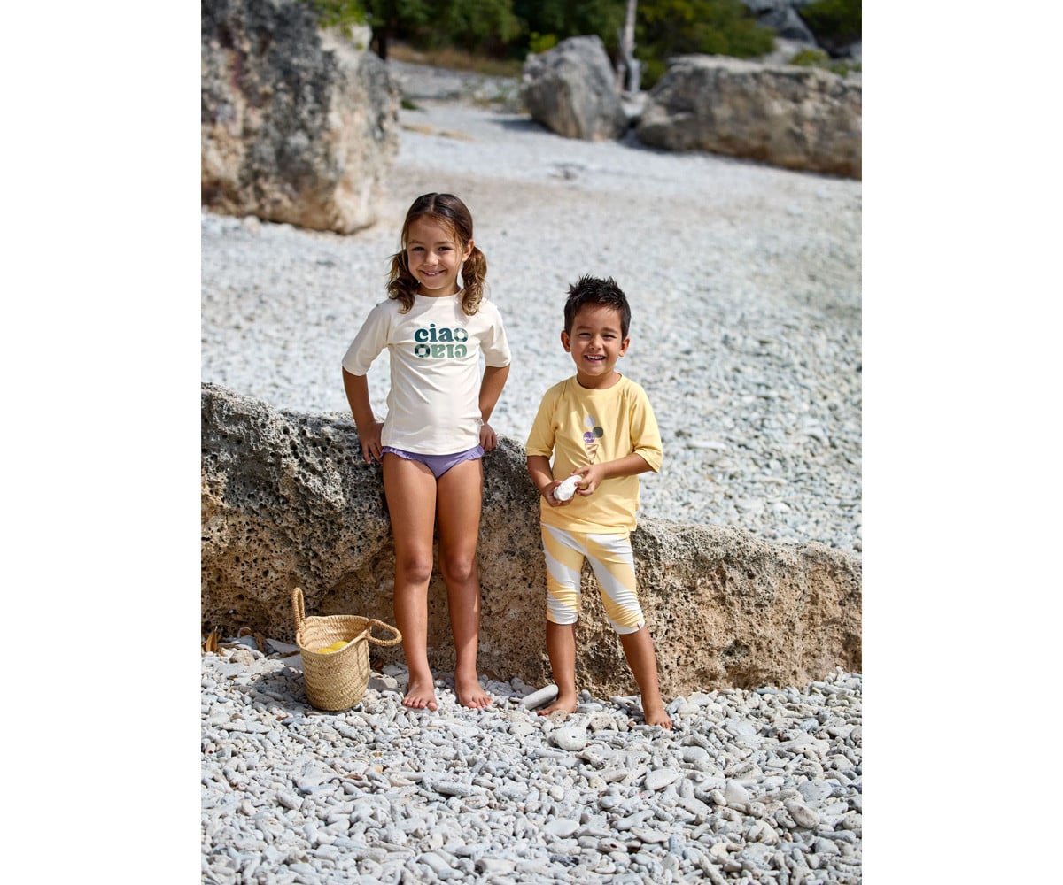 Camiseta de proteção solar Ice Cream Amarelo Claro