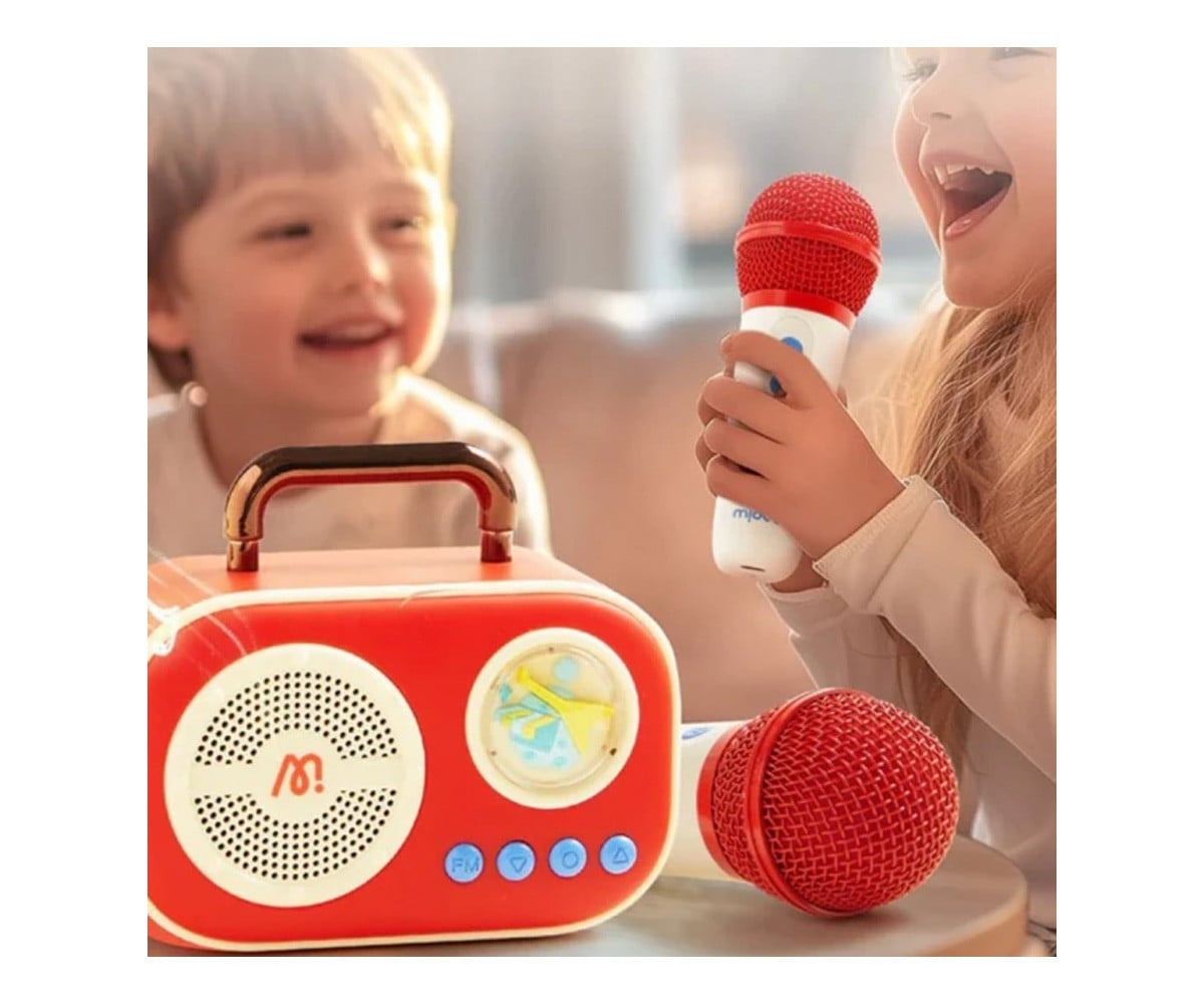 Karaoke con 2 Micrófonos Inalámbricos Bluetooth