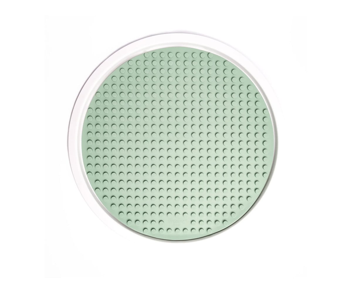 Toalha de mesa reversível verde para blocos de construção