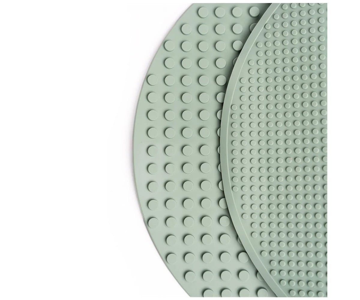 Toalha de mesa reversível verde para blocos de construção