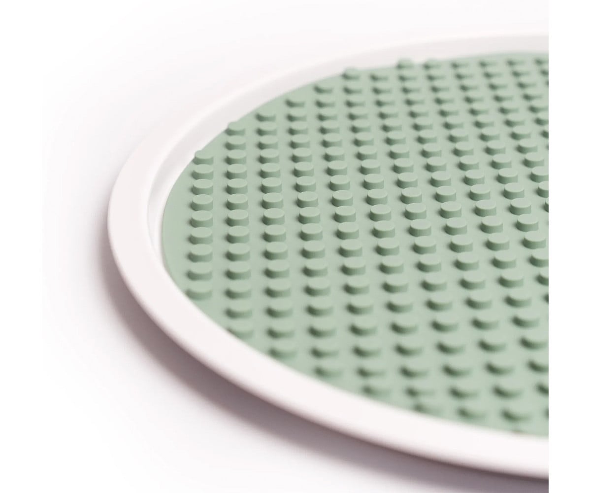 Toalha de mesa reversível verde para blocos de construção