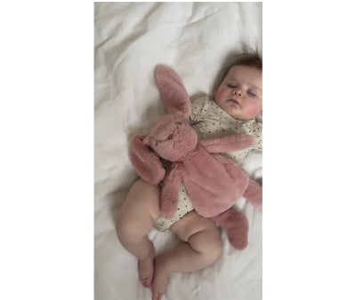 Coniglietto Peluche Houston con Peso Rosa Personalizzabile