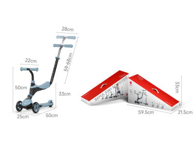 Monopattino Evolutivo SEMA 5 in 1 Blue