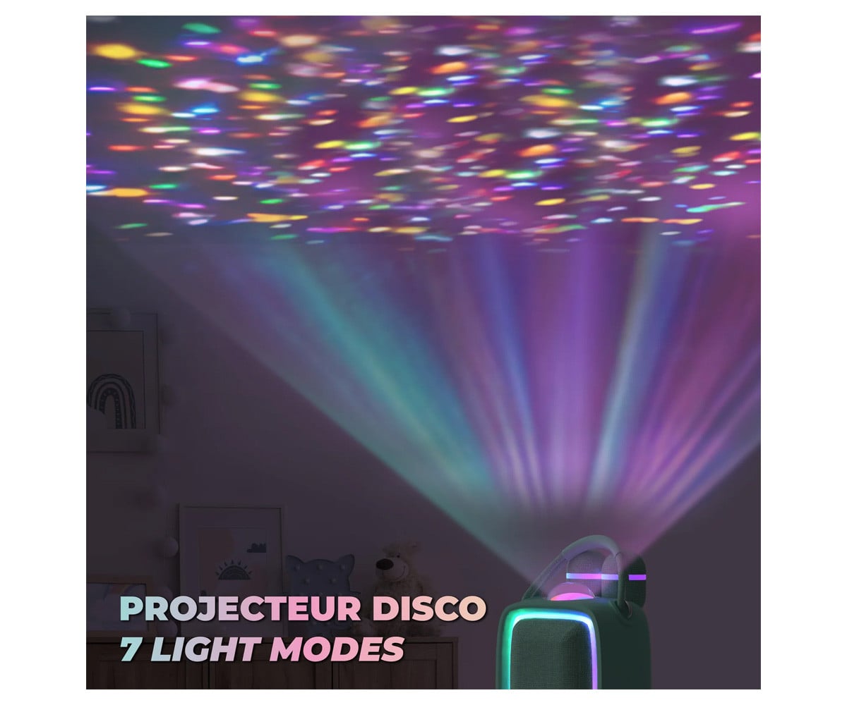 Alto-falante de karaokê Singy Party Rose com luzes LED