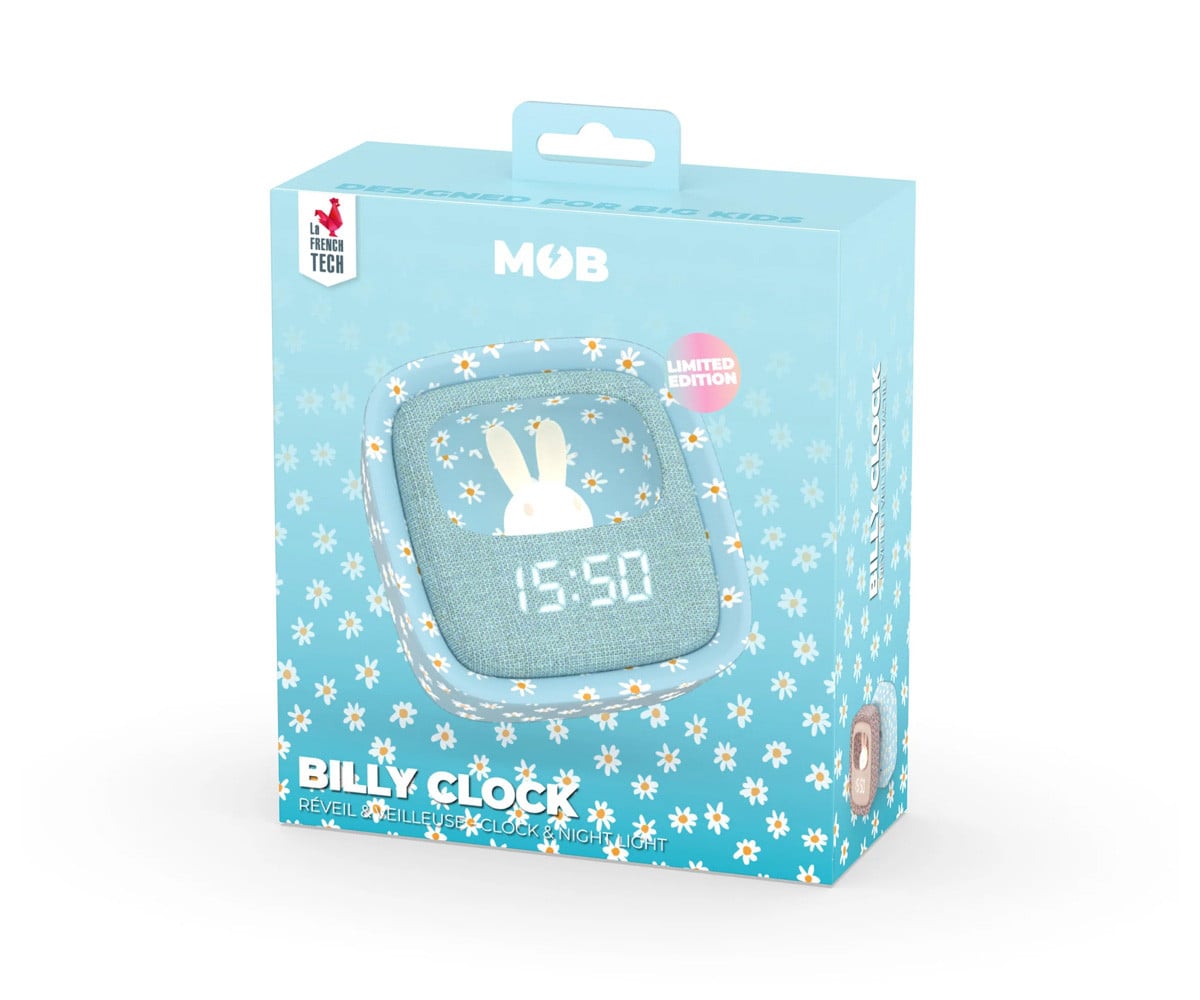 Réveil et Veilleuse Billy Light Blue Flower