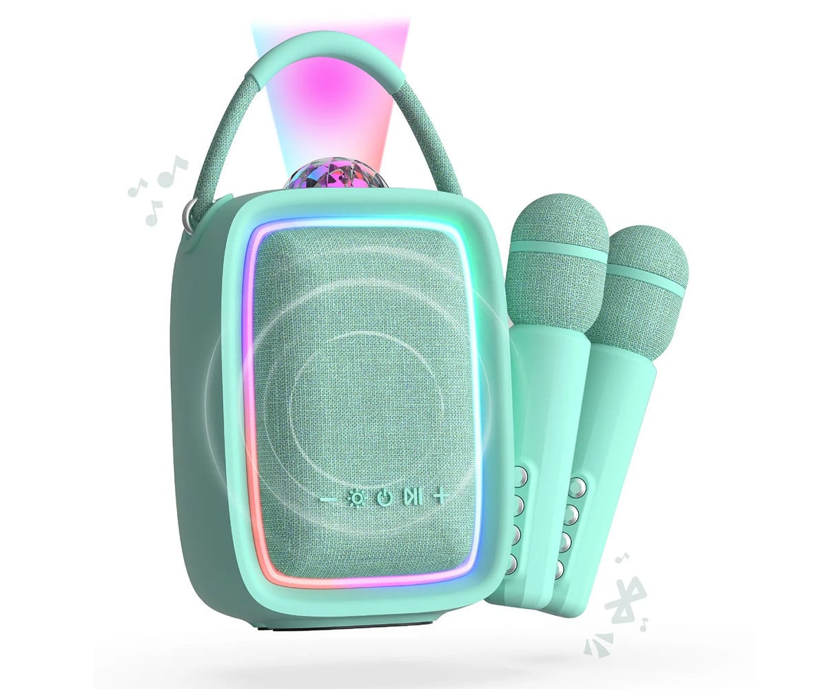 Alto-falante de karaokê Singy Party Blue com luzes LED