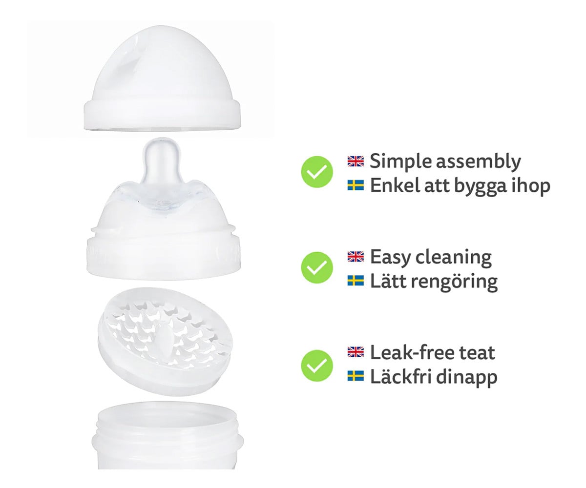 Biberão anti-cólica Herobility White de 240 ml