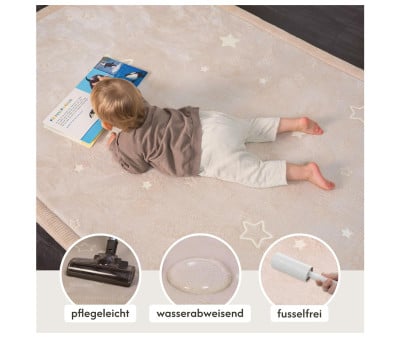 Alfombra Infantil Brilla en la Oscuridad Stars 170 x 120 cm