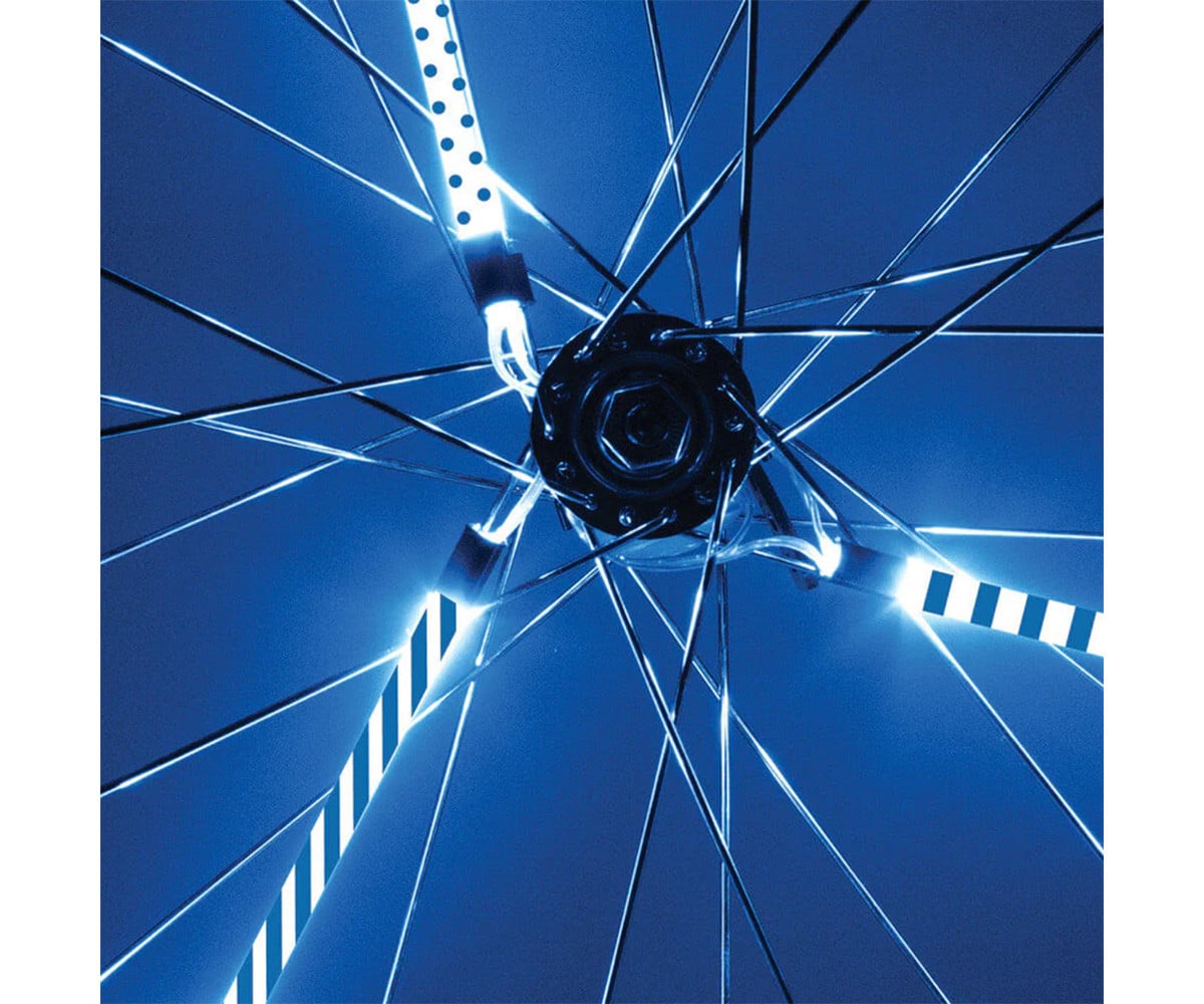 Tubos de luz LED azuis para aros de bicicleta