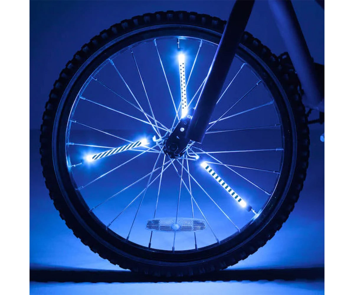 Tubos de luz LED azuis para aros de bicicleta