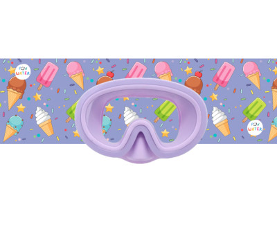Gafas de Buceo Juniormask Moradas con Turbante de Helados
