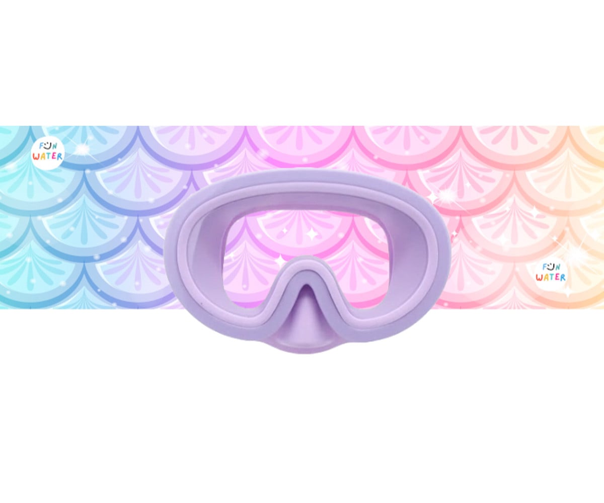 Gafas de Buceo Juniormask Moradas con Turbante Sirenas