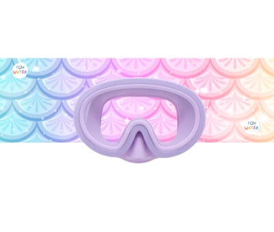 Gafas de Buceo Juniormask Moradas con Turbante Sirenas