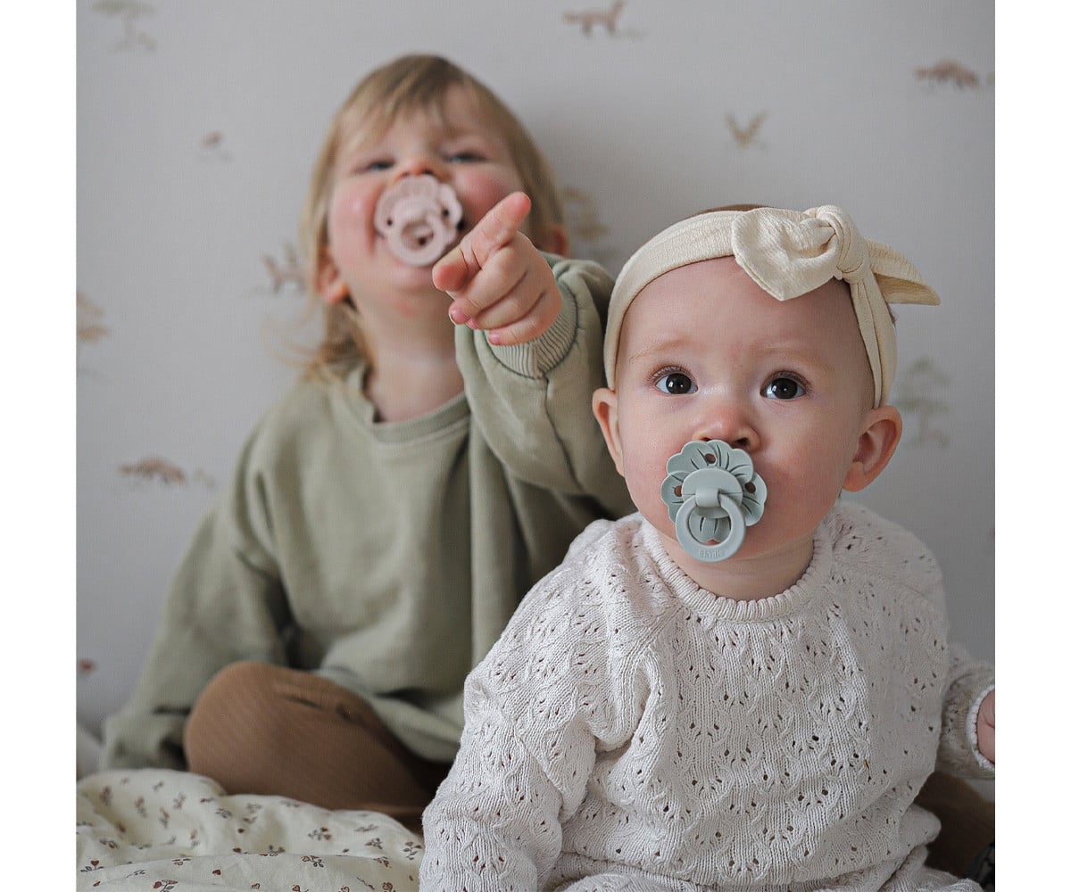 Chupete Silicona Binky Bloom Mineral Green +3meses
