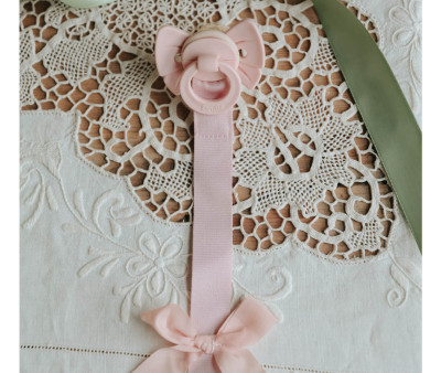 Chupeta Binky Bow Misty Pink +3 meses