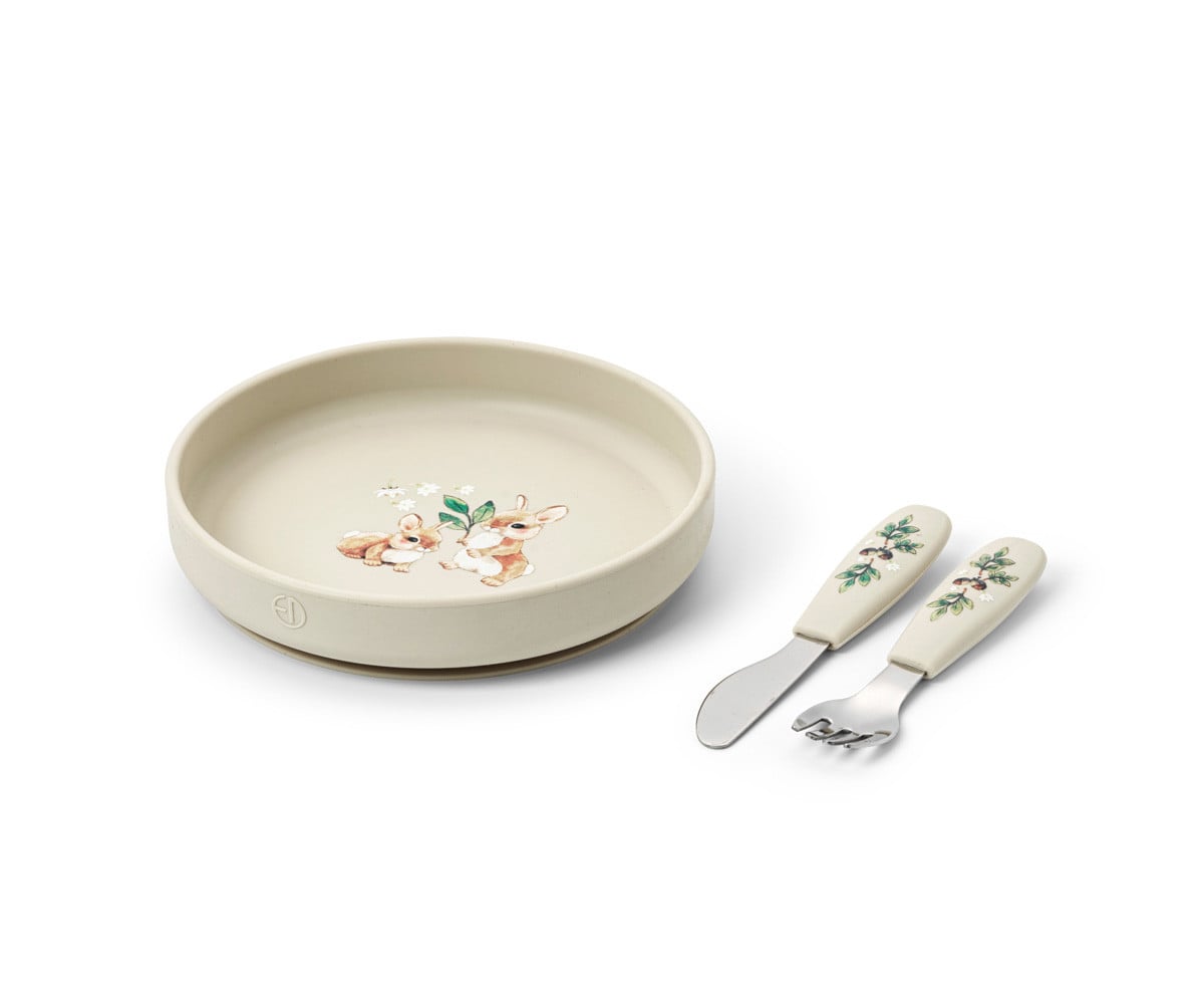 Silicone Plate and Cutlery Set Bunny Darling