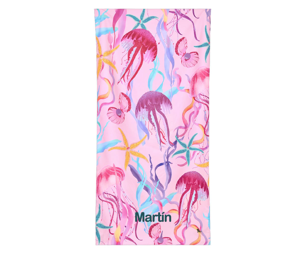 Telo Spiaggia Large Microfibra Summer Jellyfish Personalizzabile