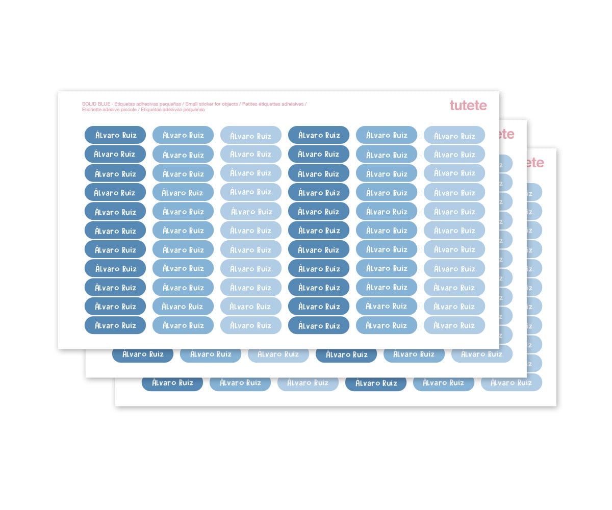 198 Mini Etichette Adesive Solid Blue