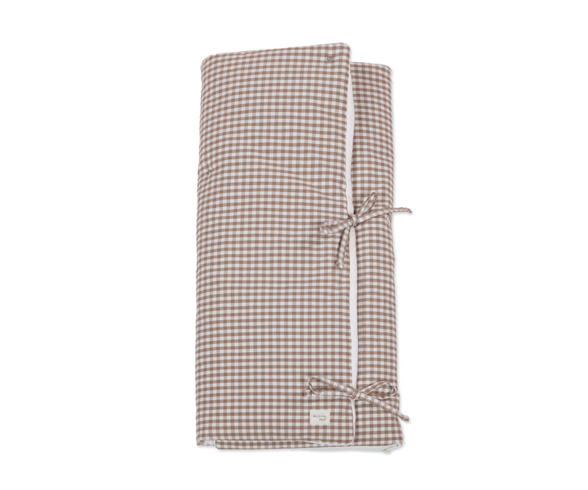 Coperta Avvolgi Bebè Praliné Vichy Moka