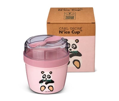 Lancheira Panda Pink Snack N'ice Cup com disco de refrigeração