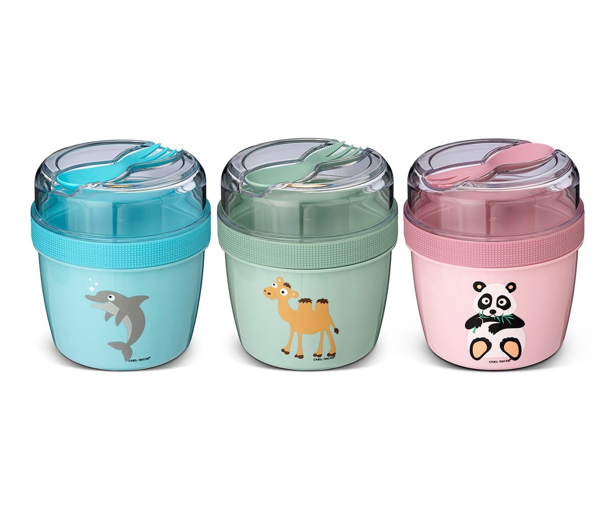 Lancheira Panda Pink Snack N'ice Cup com disco de refrigeração