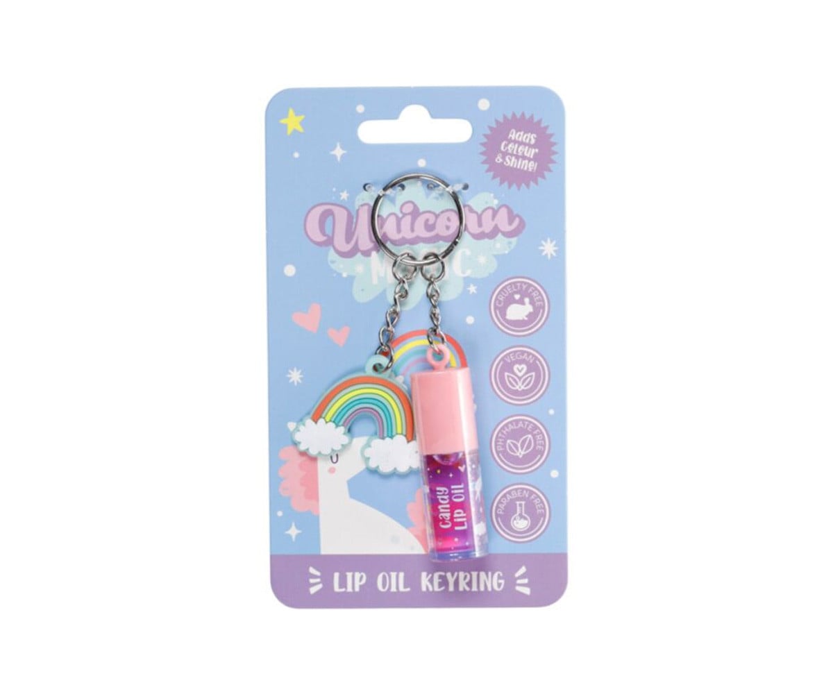 Llavero con Brillo de Labios Unicornio Mágico