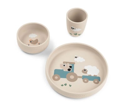 Vajilla Foodie con Ventosa Tiny Farm Sand