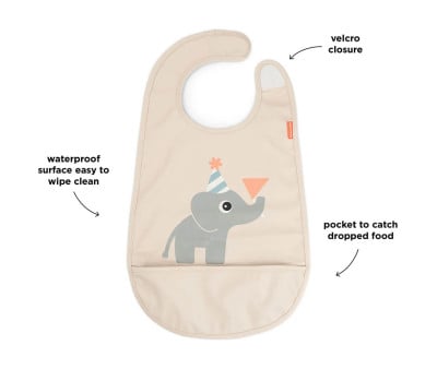 Babero con Velcro Celebration Sand