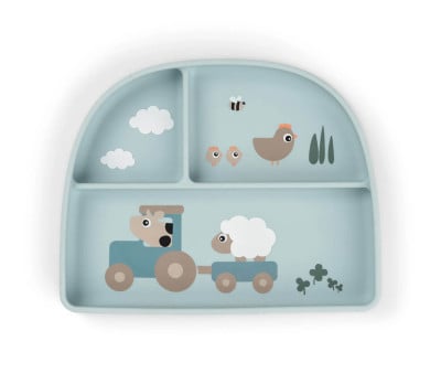 Plato Foodie Compartimentos Tiny Farm Blue