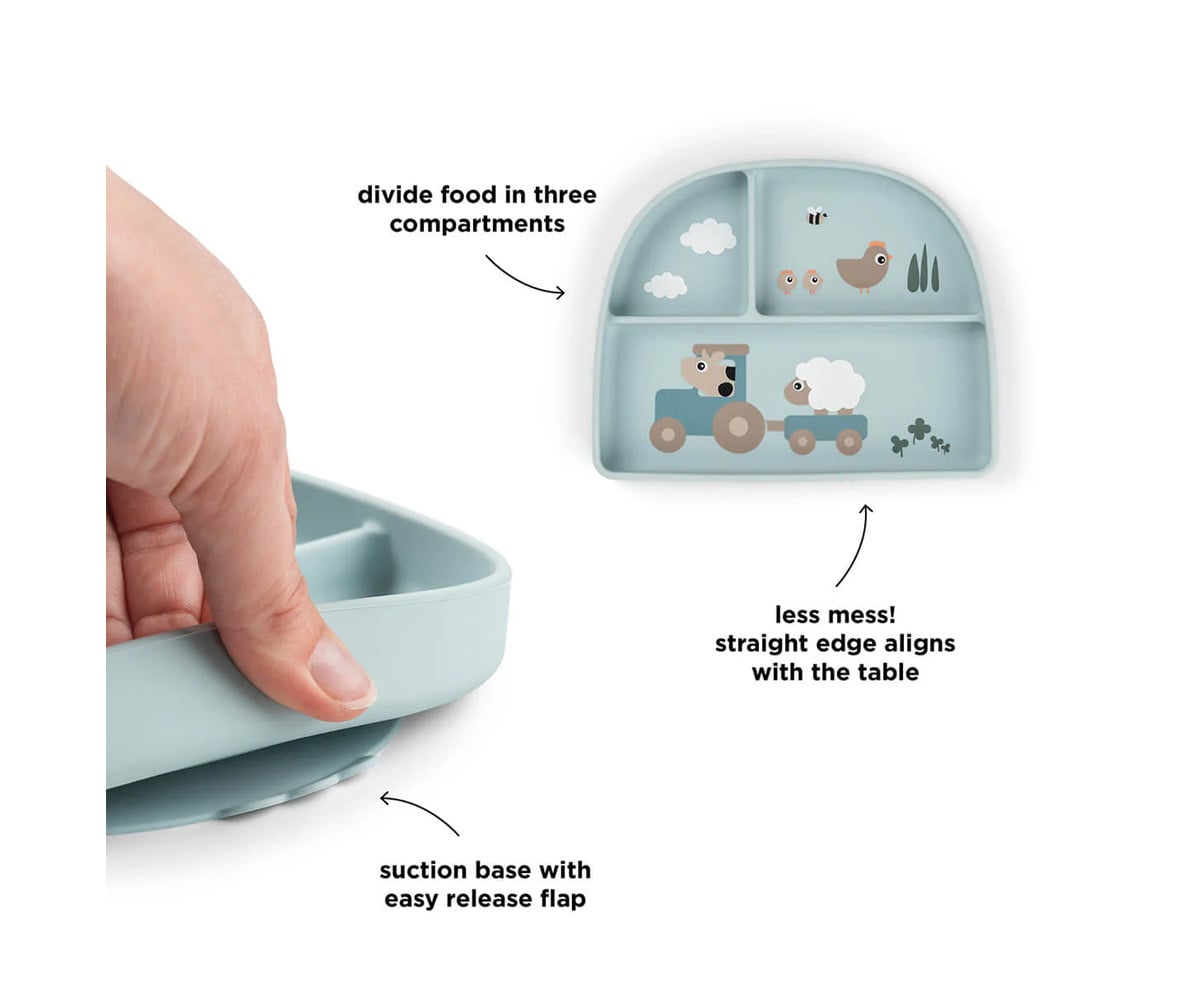 Plato Foodie Compartimentos Tiny Farm Blue
