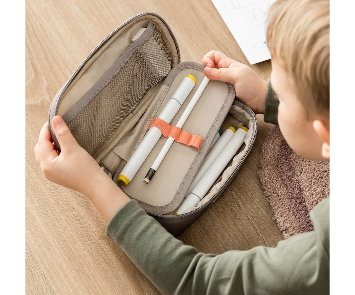 Estuche Escolar 2 Compartimentos Tiny Trails Green