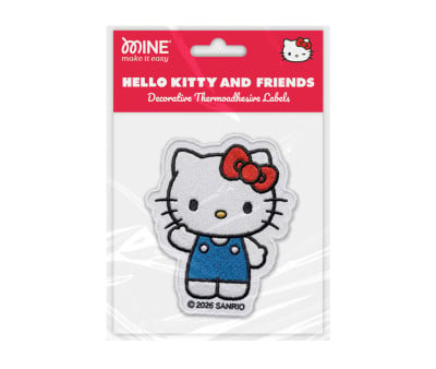 Parche Infantil para Planchar  Bordado Hello kitty and Friends Saludo