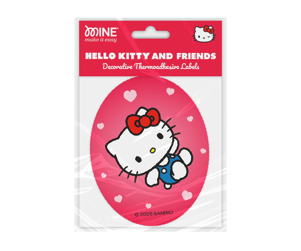 Toppa Termoadesiva Ovale Hello Kitty and Friends Cuori