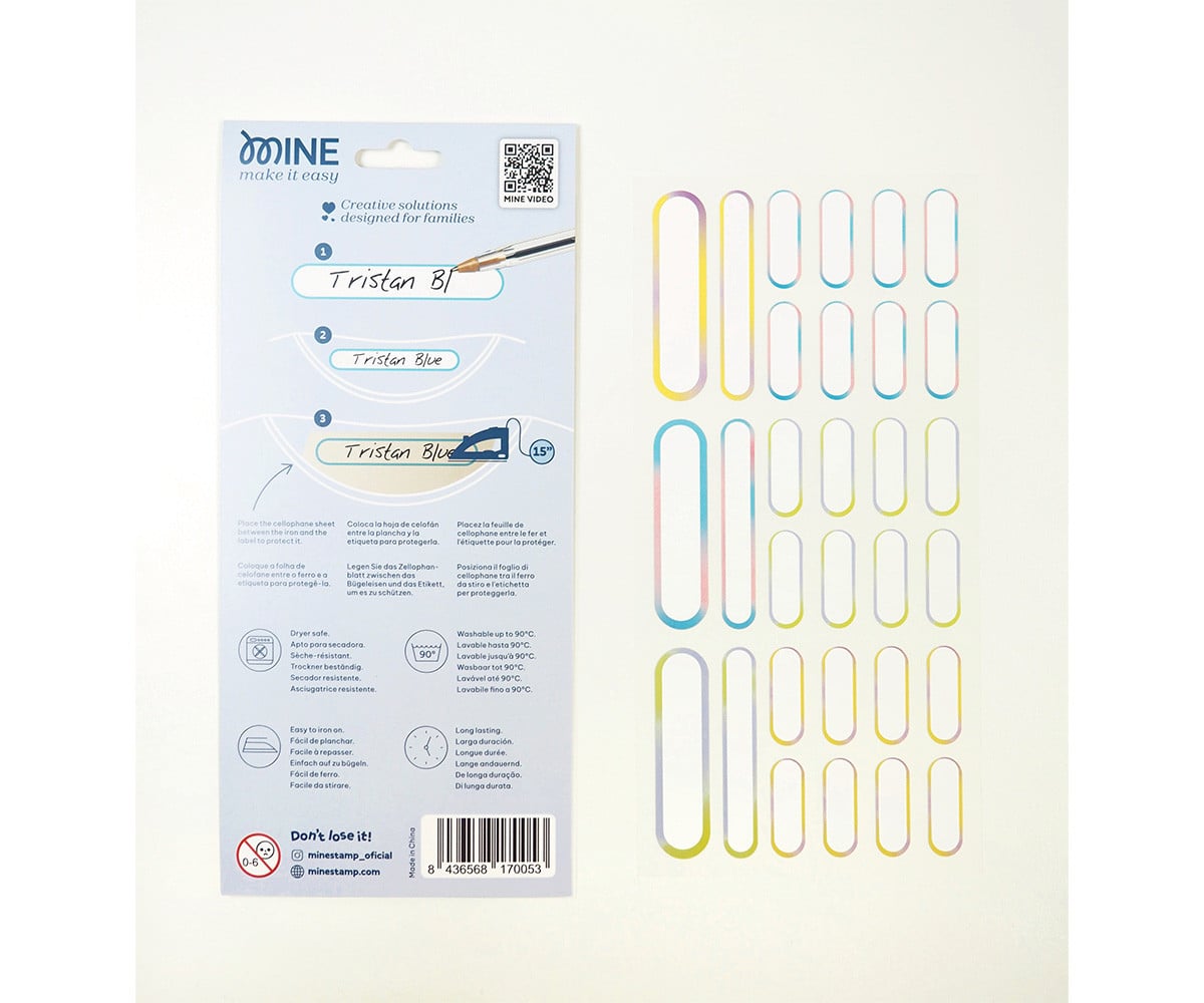 60 Iron-on Labels for Clothes MINE