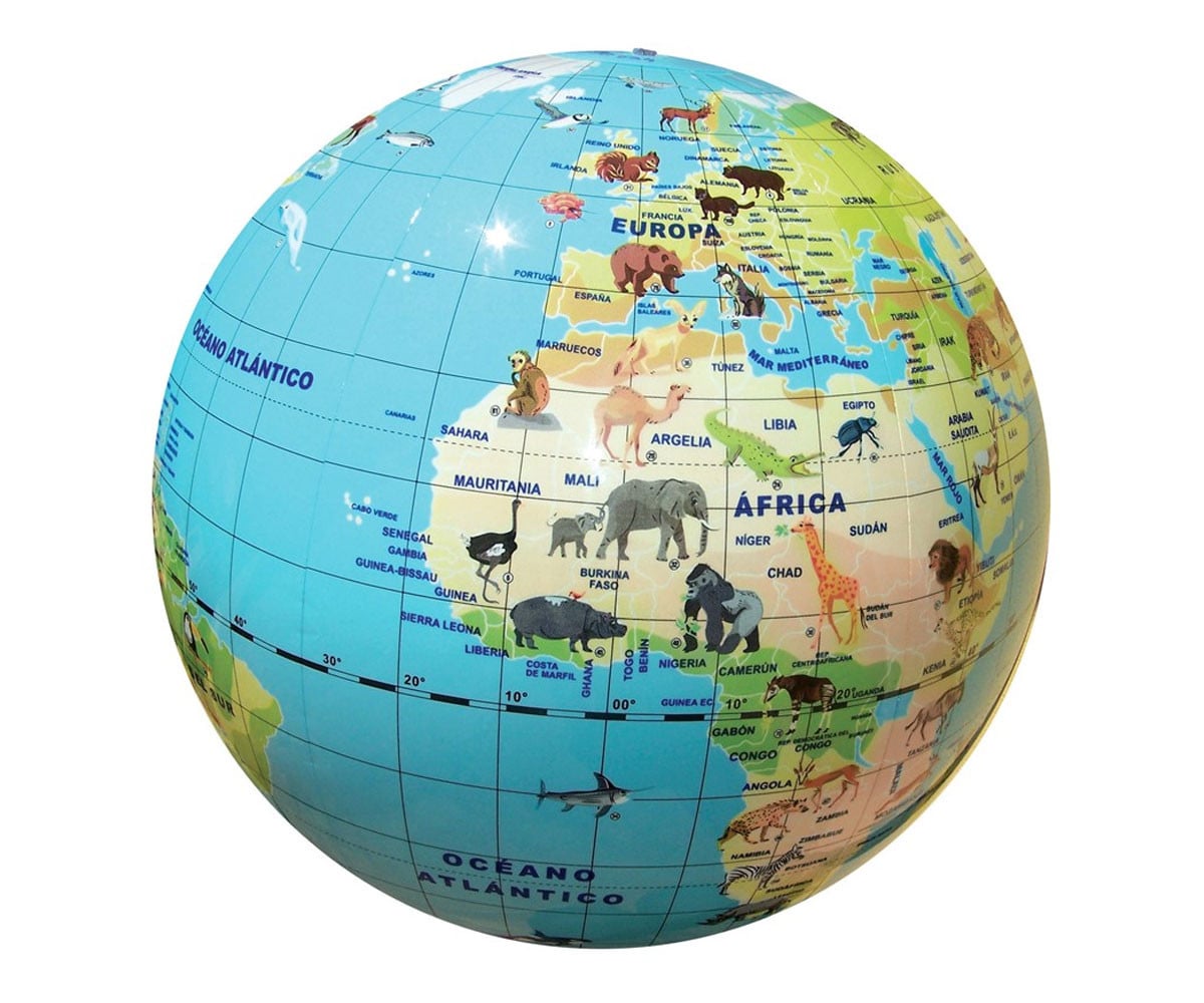 Globo Terráqueo Hinchable 40cm Animales
