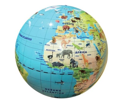 Globo Terráqueo Hinchable 40cm Animales