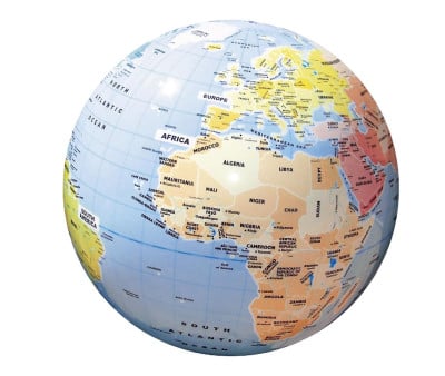 Globo Terráqueo Hinchable 40cm Países y Ciudades