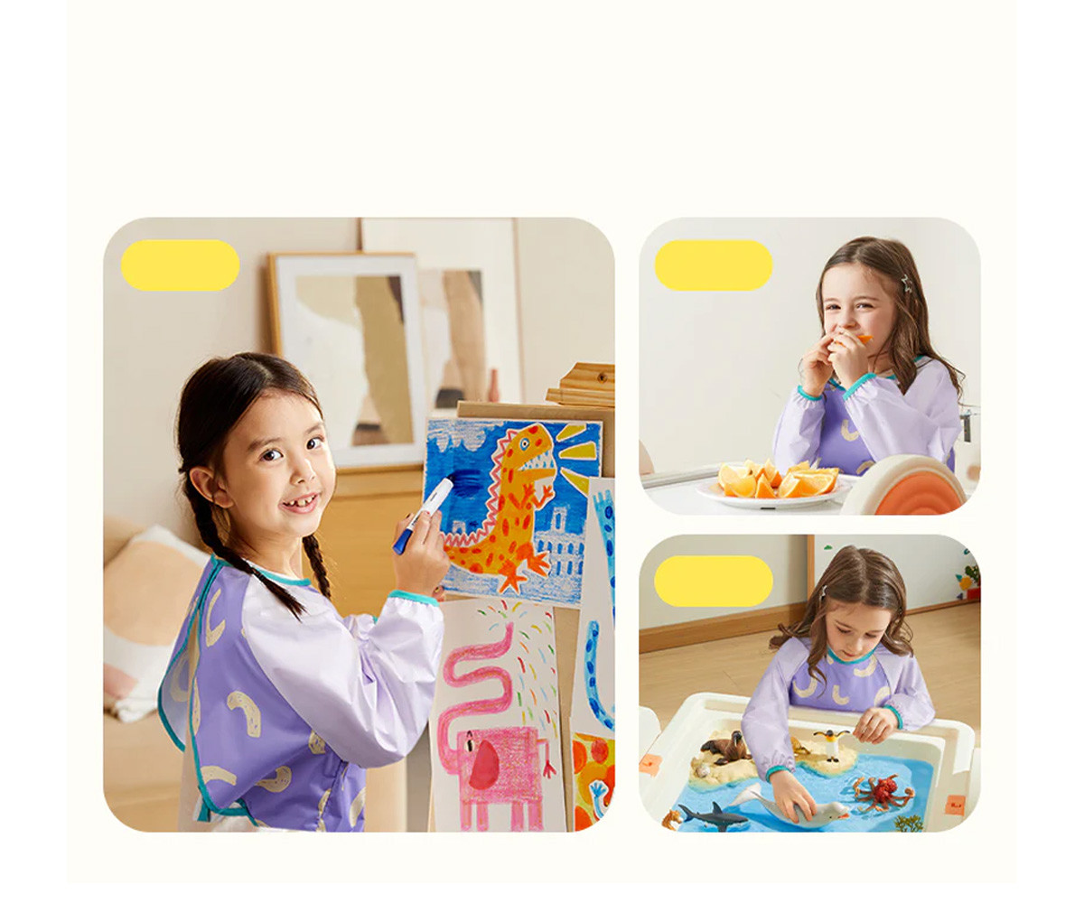 Child's Waterproof Painting Apron Purple
