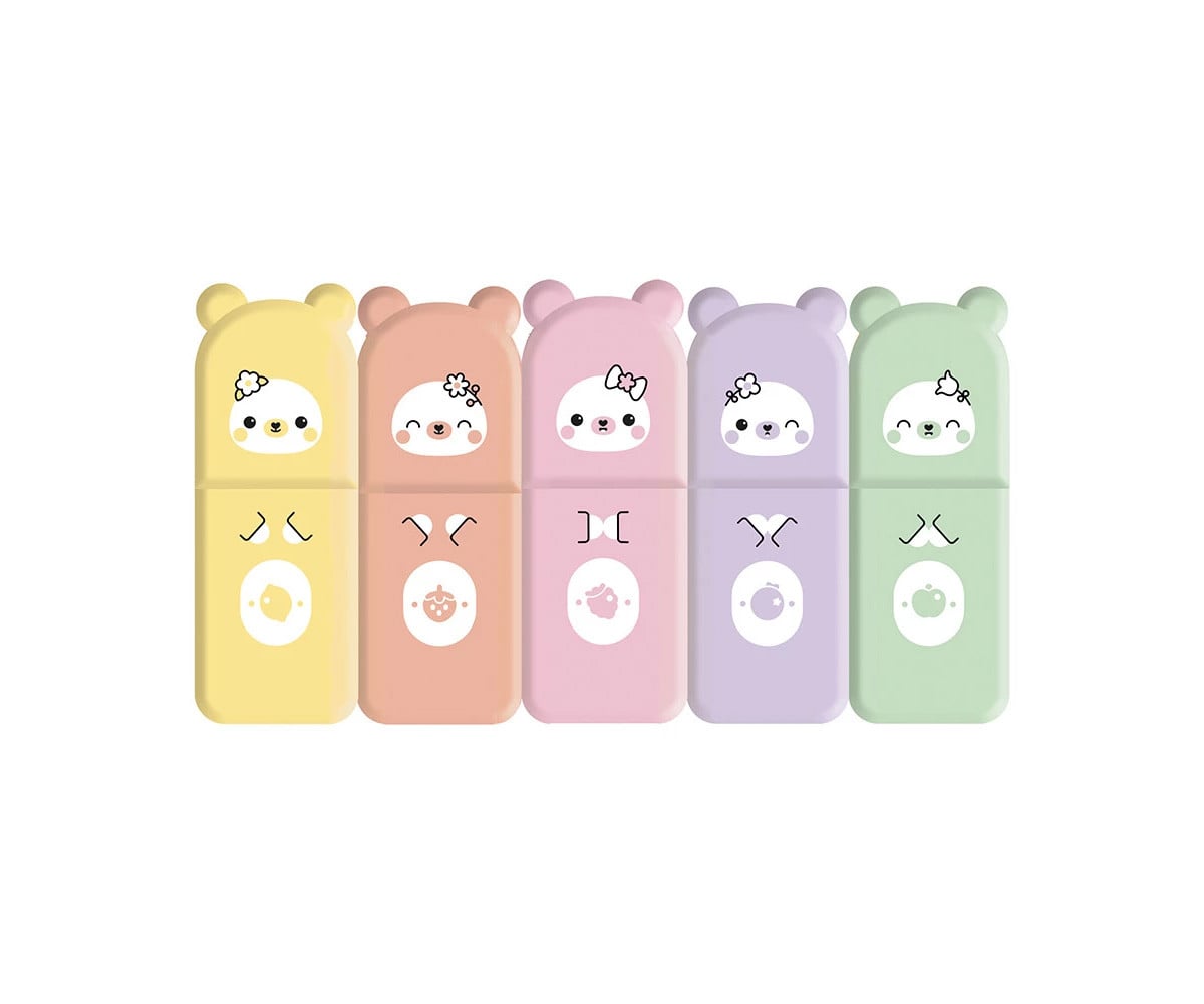 5 Mini Resaltadores Fruits Kawaii