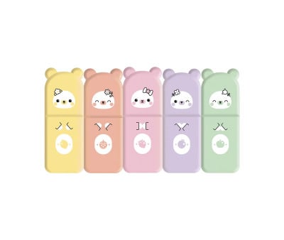 5 Mini Resaltadores Fruits Kawaii