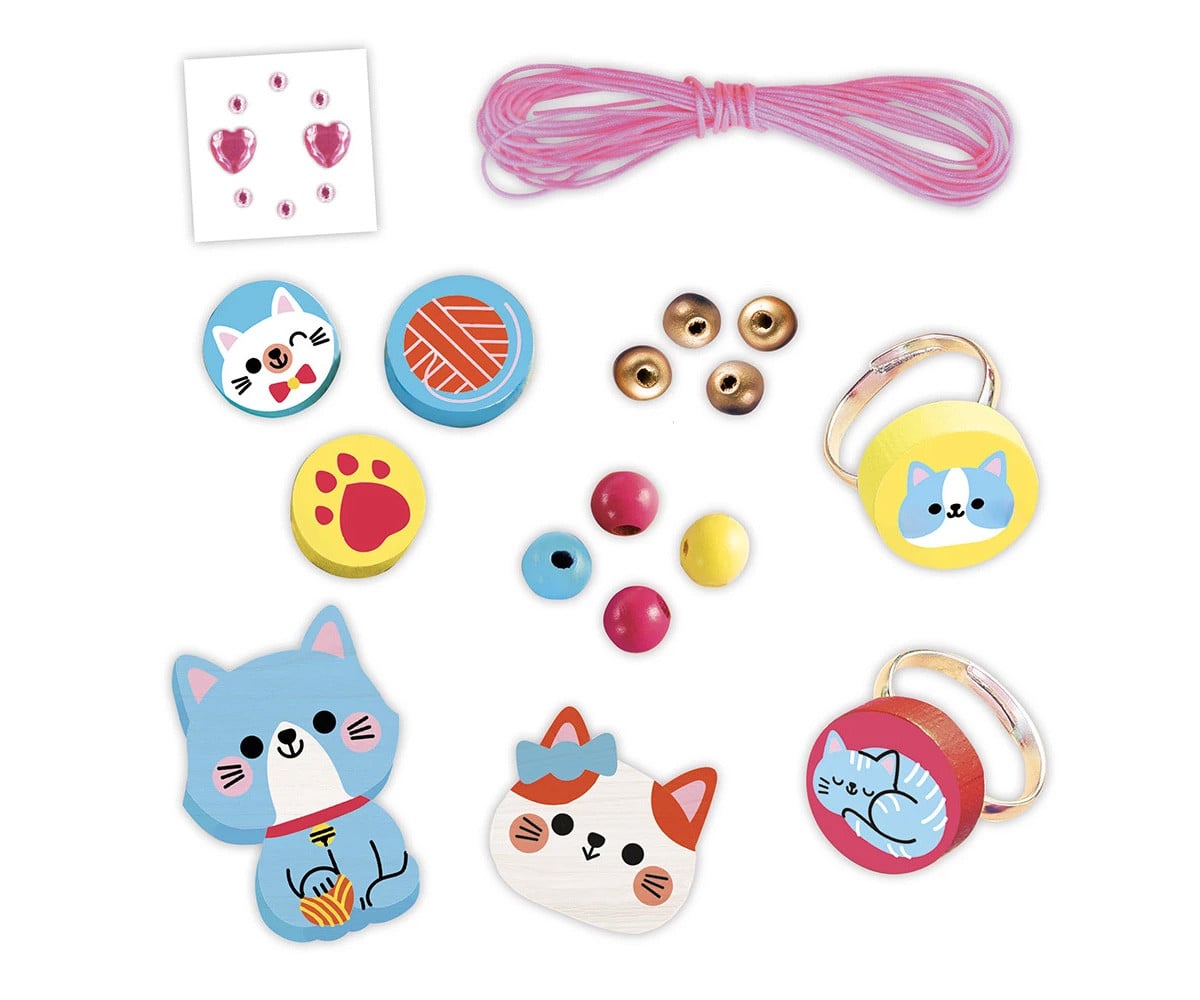 4 Gioielli in Legno Little Cats