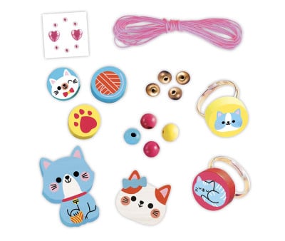 4 Gioielli in Legno Little Cats