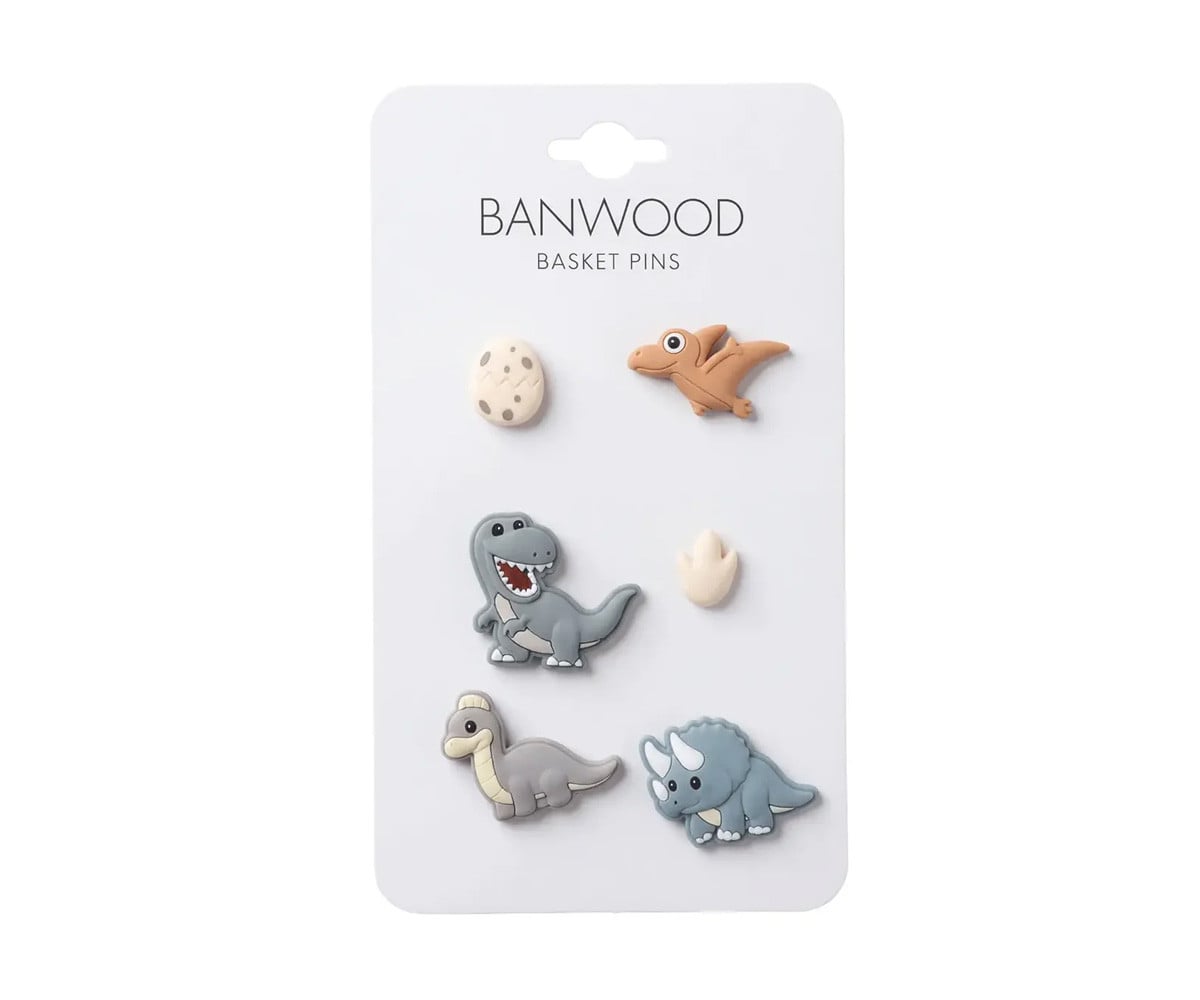 Pins Décoratifs pour Paniers Banwood Dinosaures
