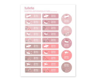 25 etiquetas de roupas Blossom Birds