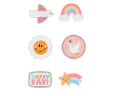 Set Toppe Ricamate Autoadesive Happy Day