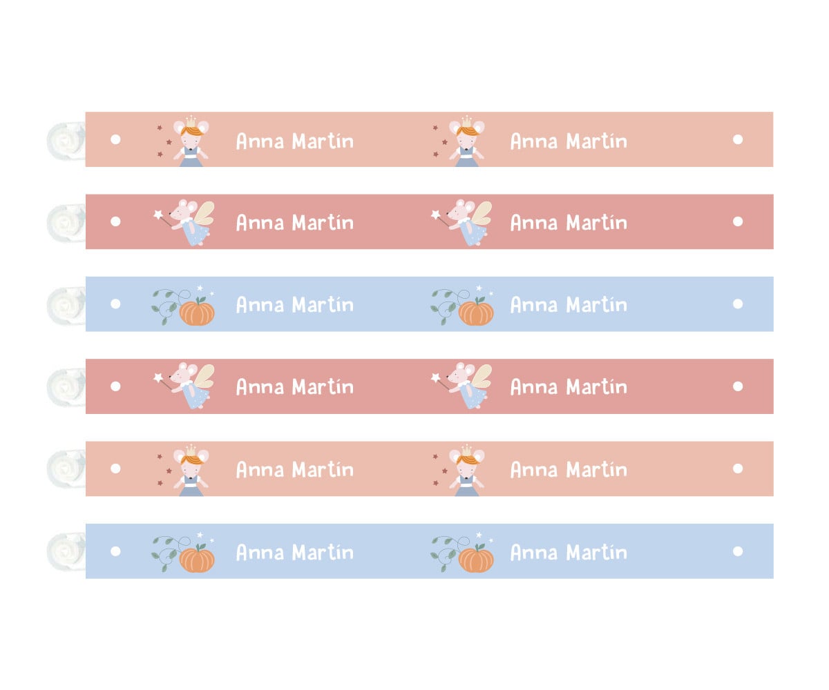6 Cintas para Colgar Ropa Mouse Fairies Personalizables