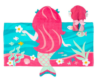 Beach Towel with Mermaid Hood