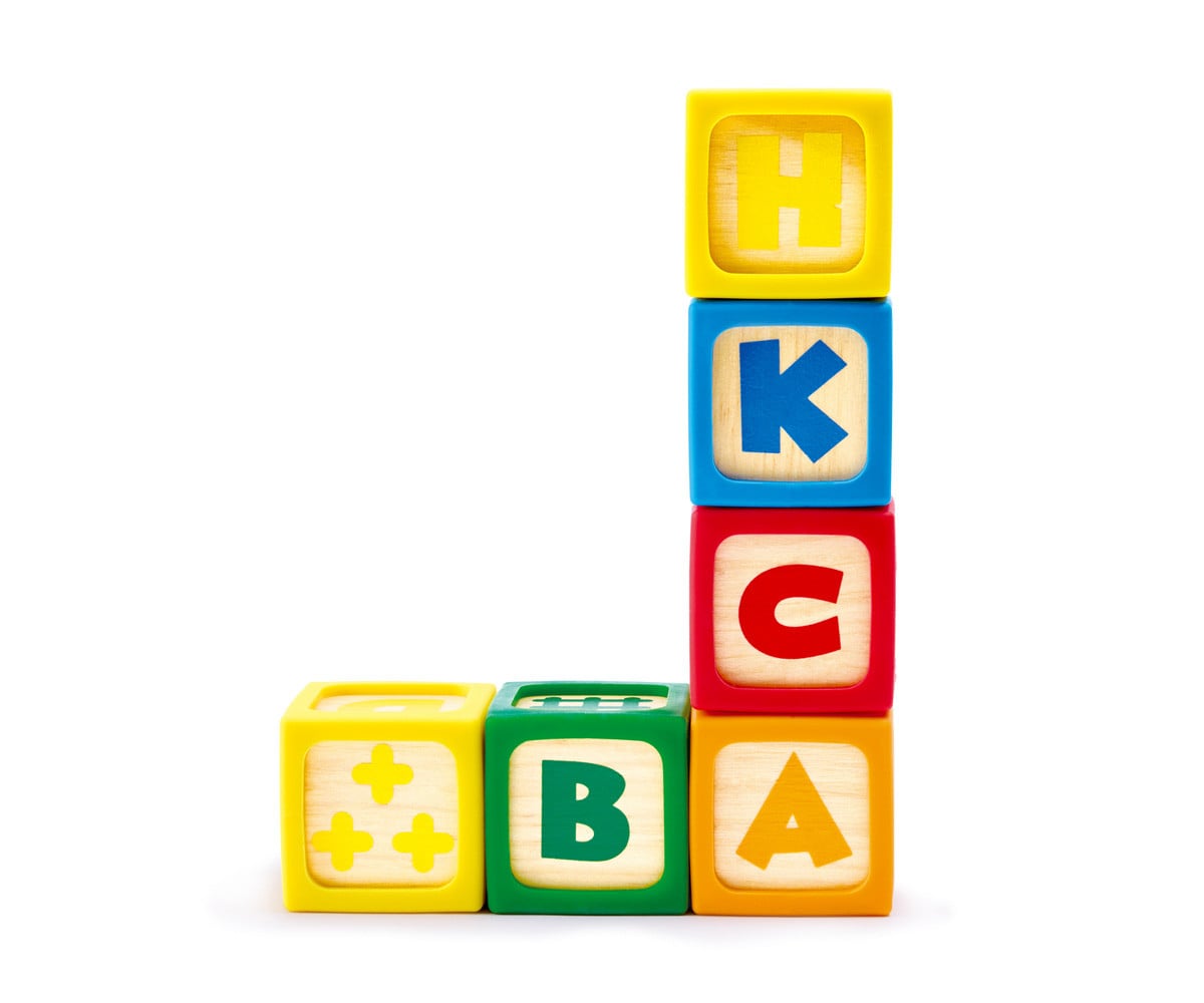 Blocos de madeira ABC