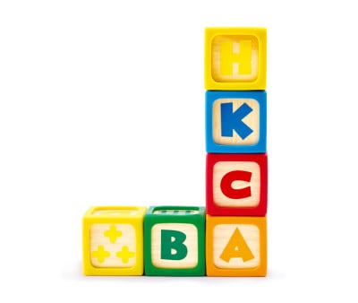 Blocos de madeira ABC